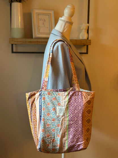 Sac tote bag imprimé fleuri patchwork neuf