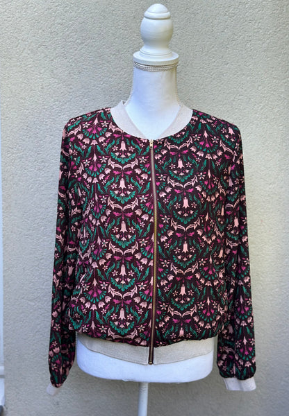 Veste bomber fluide imprimé fleuri T.36