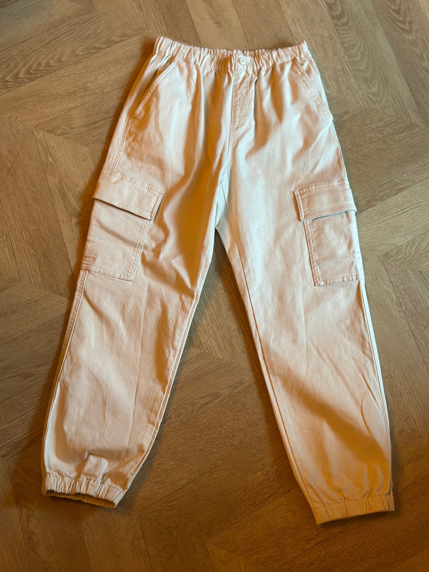 Pantalon cargo uni crème T.34