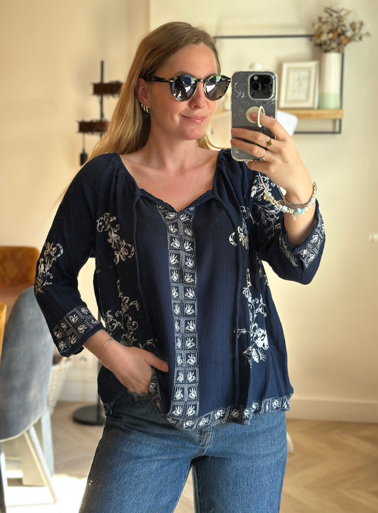 Blouse imprimée bohème T.38