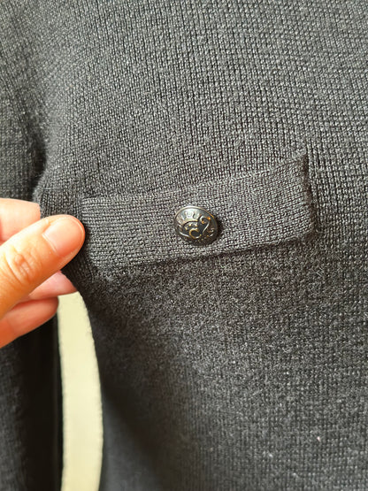 Cardigan noir boutons métal laine T.36