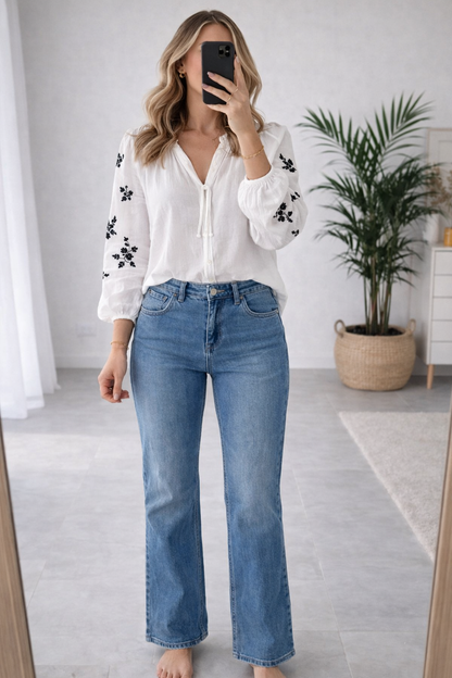 Jean flare denim bleu Eugène T.38