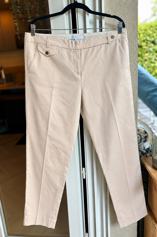 Pantalon beige droit coton T.44