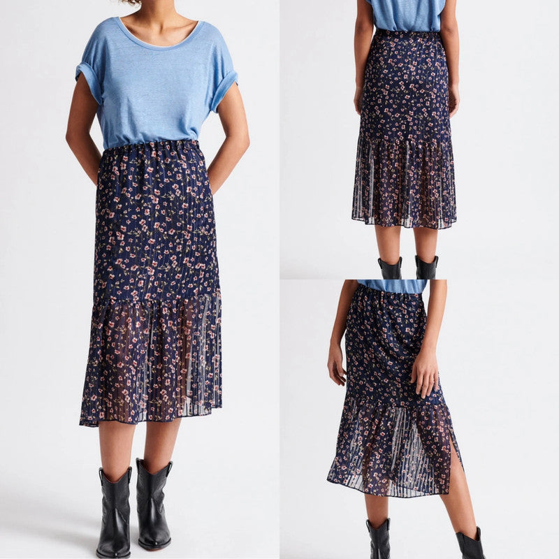 Jupe midi fleurie T.42
