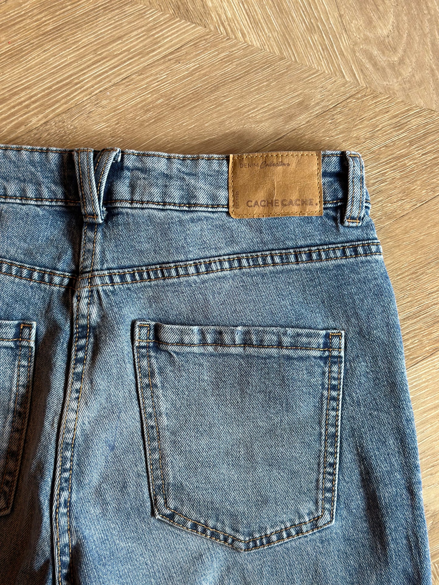 Jean droit cropped denim T.36