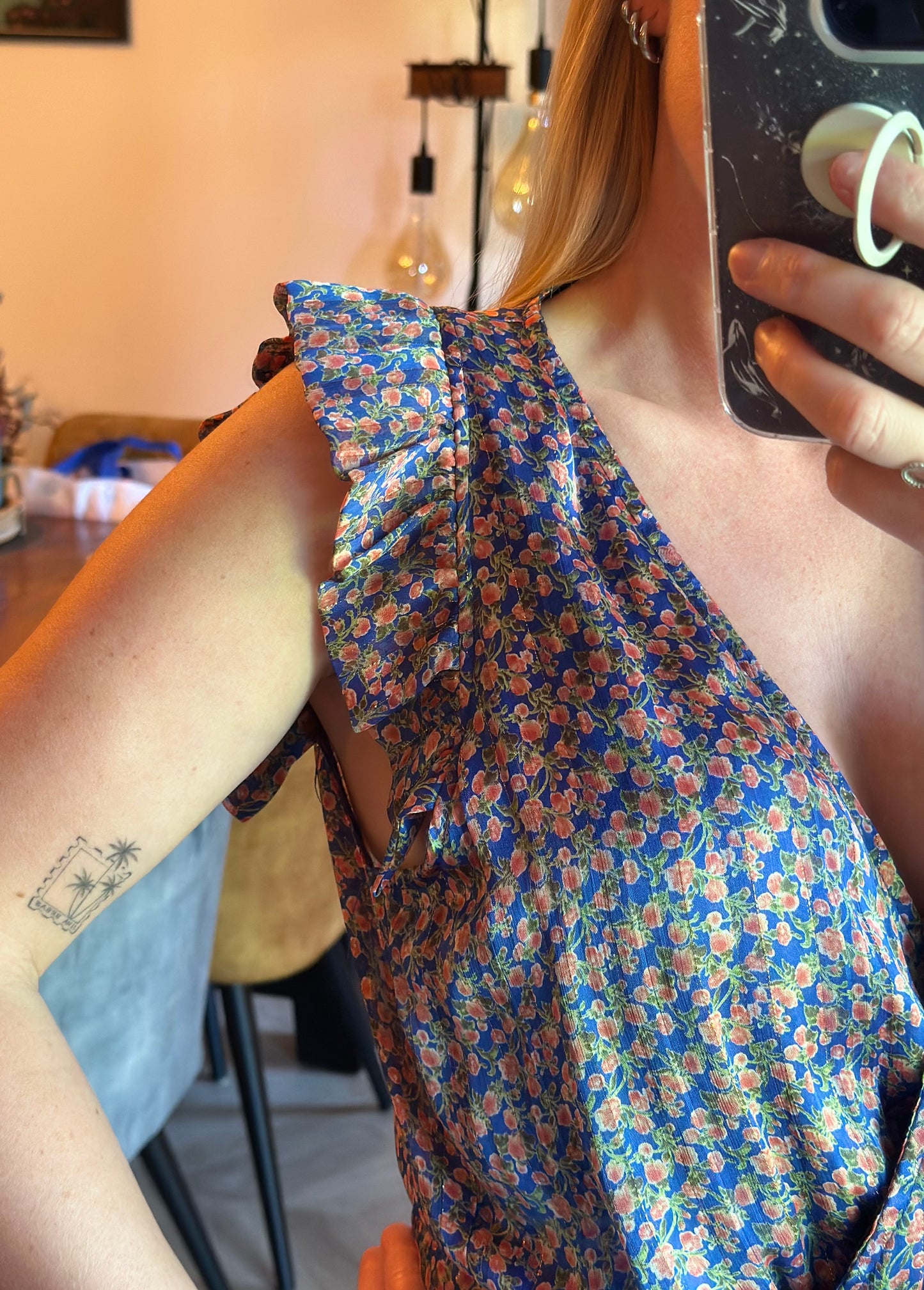Robe imprimé fleuri bleu T.36