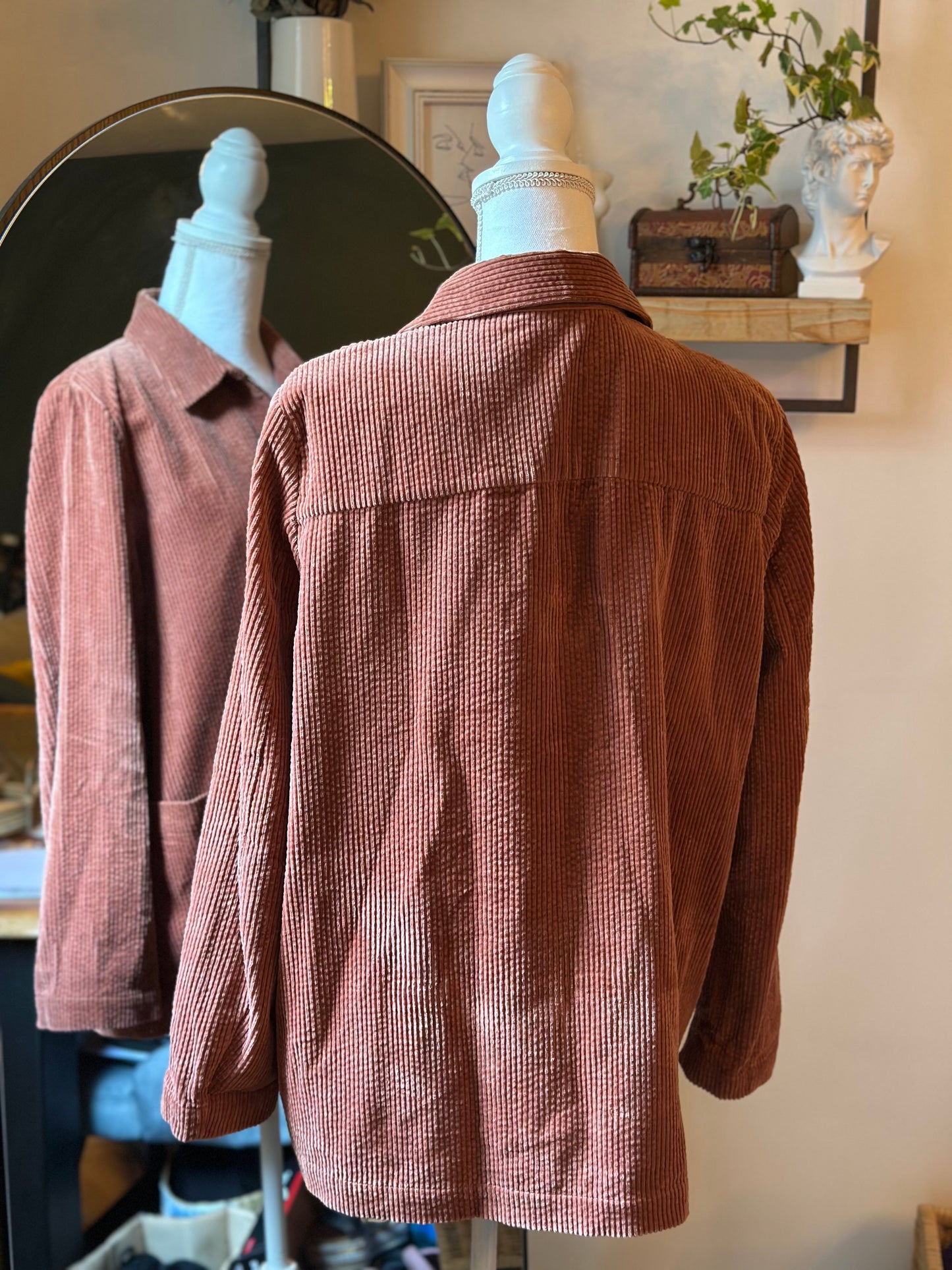 Veste en velours côtelé rose brique – Modèle Elodia – T3 (oversize)