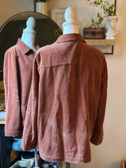 Veste en velours côtelé rose brique – Modèle Elodia – T3 (oversize)