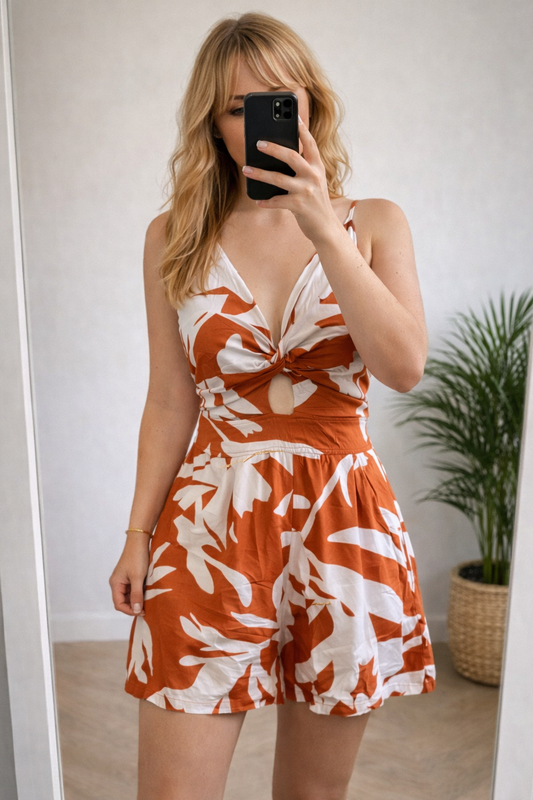 Combi-short à imprimé tropical T.36