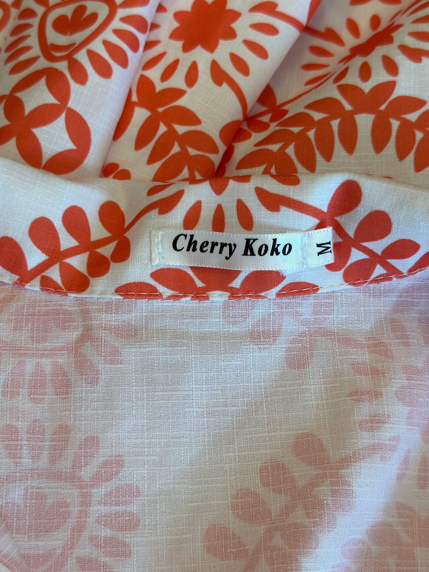Robe longue imprimé graphique rouge blanc fluide T.38