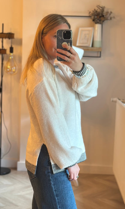 Pull col rond uni T.38 neuf