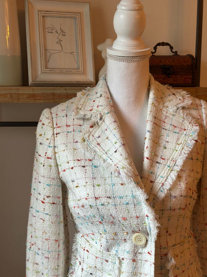 Blazer tweed écru multicolore T.34