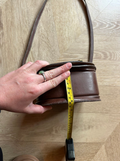 Sac bandoulière cuir marron vintage boucle métal – Made in France