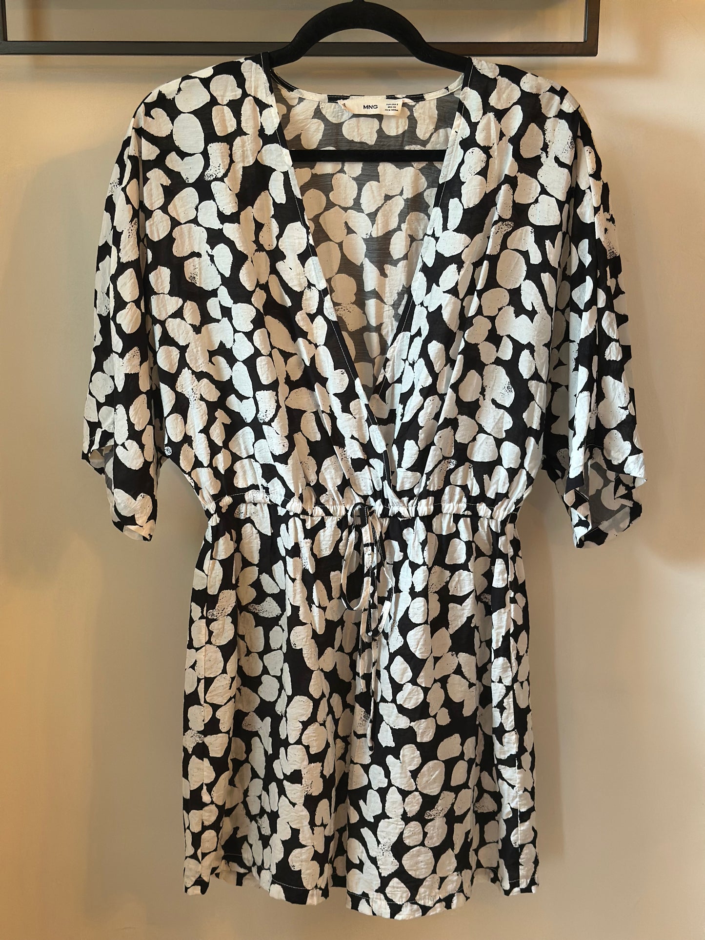 Combishort fluide à pois noir et blanc T.36