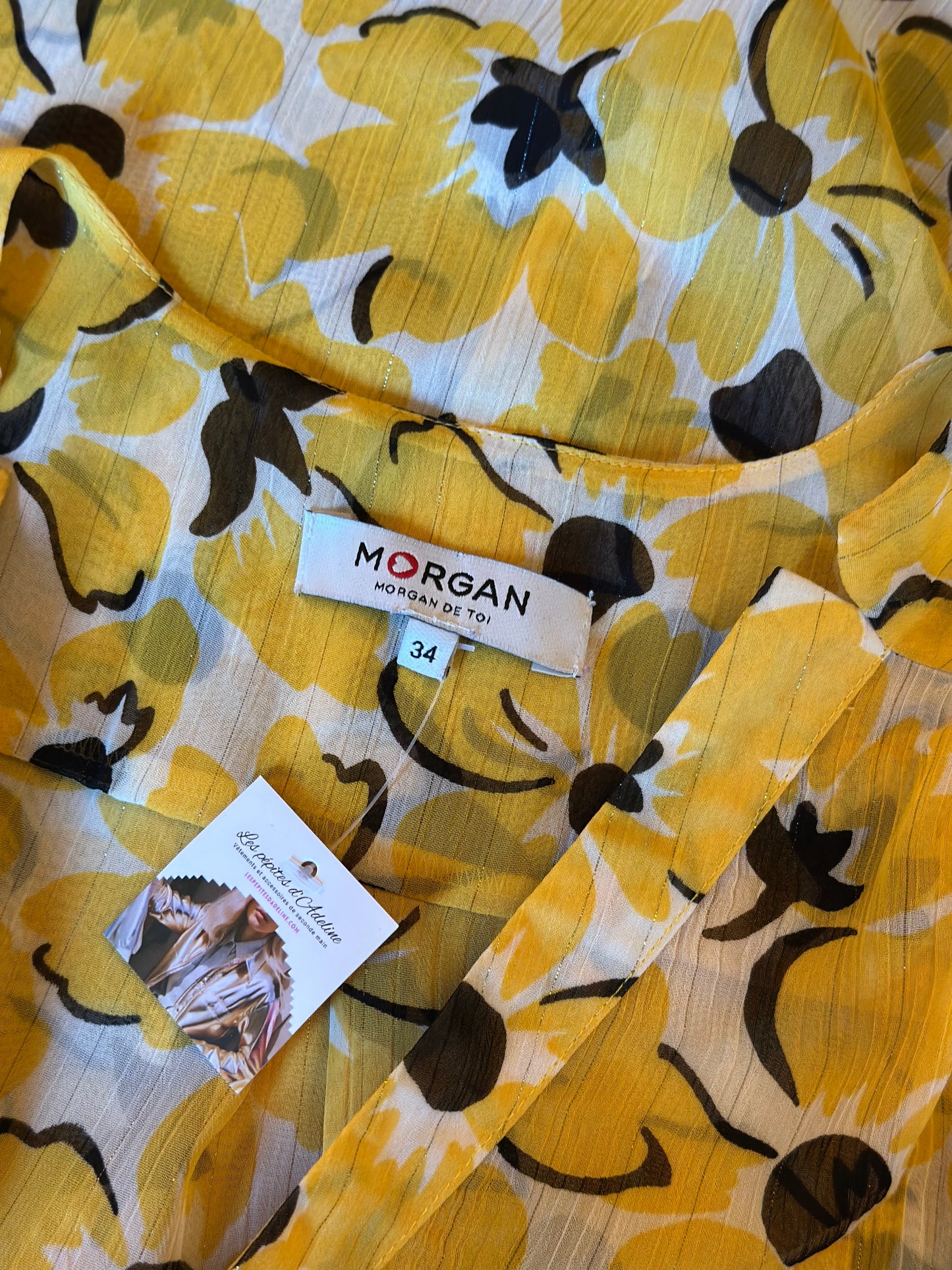 Blouse légère fleurie jaune Morgan – T.34/36