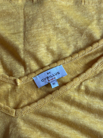 Top jaune soleil Cyrillus – 100 % lin T.42
