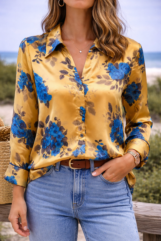 Chemise fluide imprimé floral neuf T.34