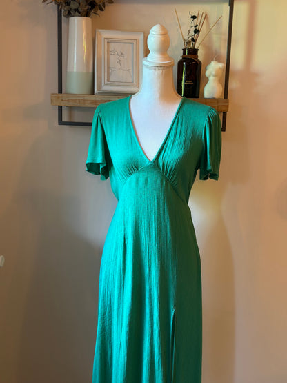 Robe midi Jet verte jacquard T.36