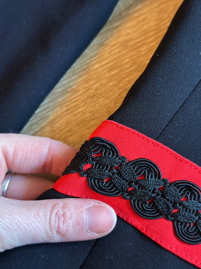 Blazer noir détails rouges fabriqué en France T.34