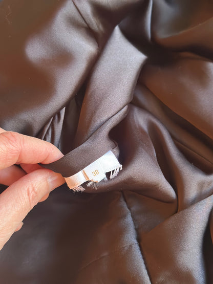 Robe blazer noire satinée T.38