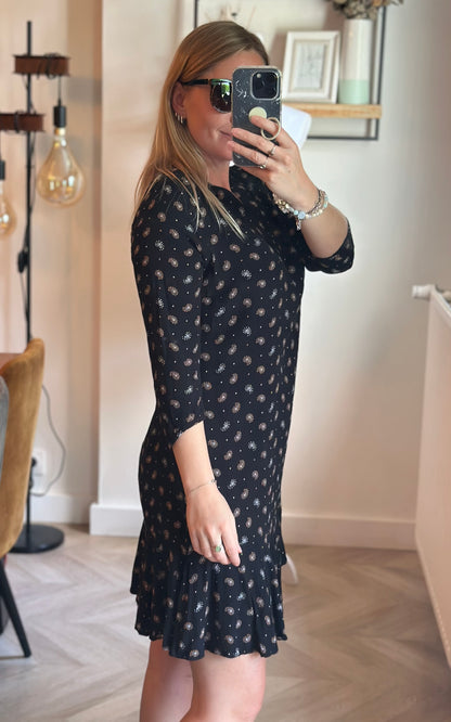Robe noire imprimé cachemire T.36