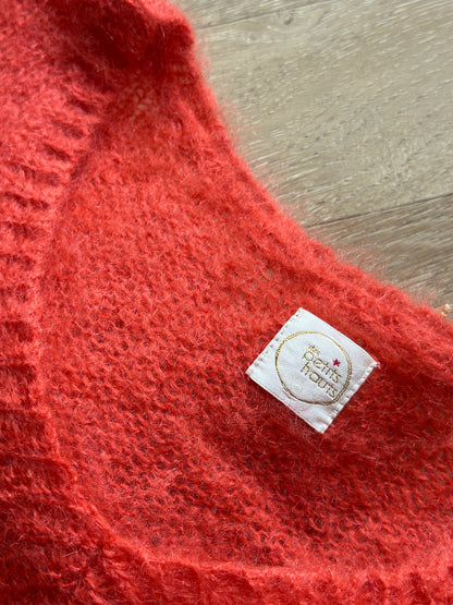 Pull col V uni en mohair T.34