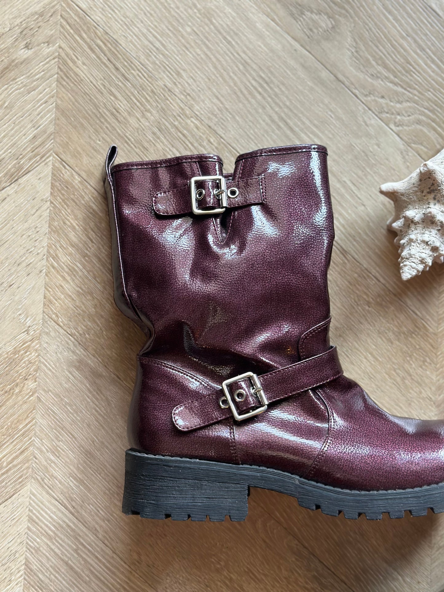 Bottines biker bordeaux P.39
