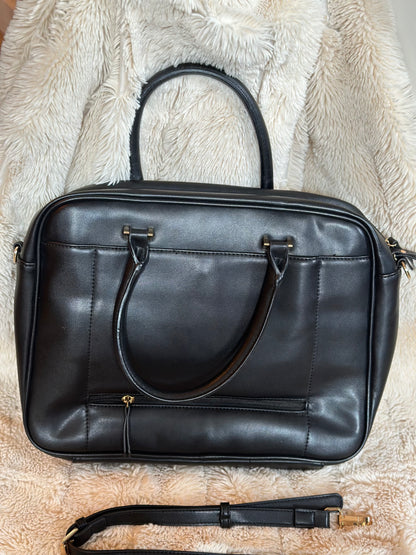 Sac pochette porte documents / ordinateur noir avec bandoulière