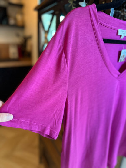 Top fluide rose fuchsia T.40