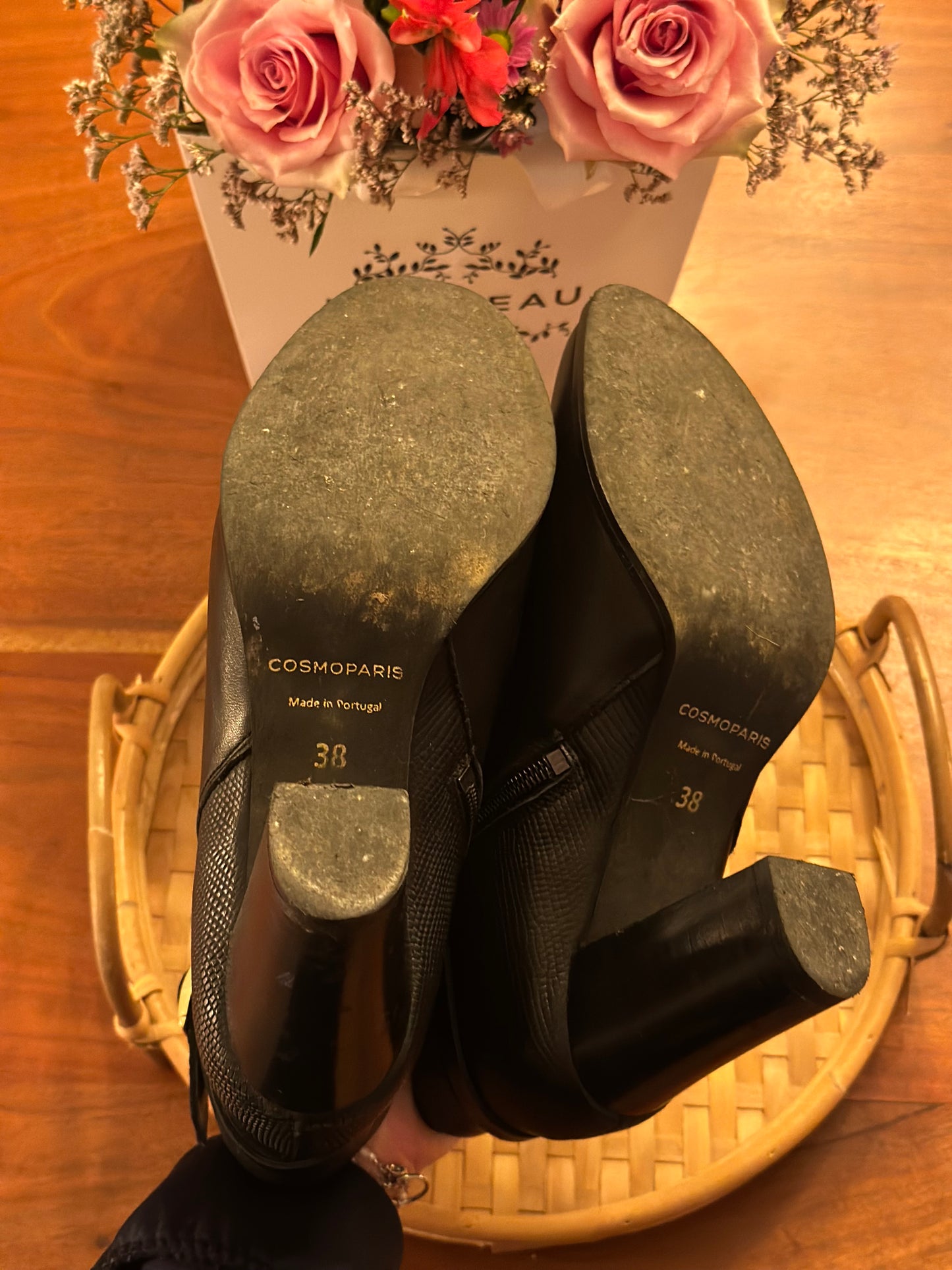 Bottines cuir noires P.38