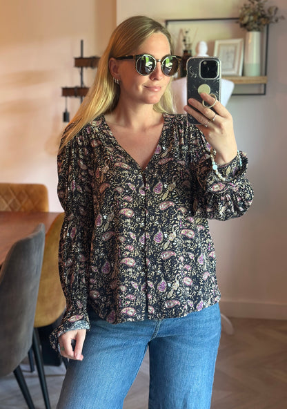 Blouse imprimé cachemire T.38