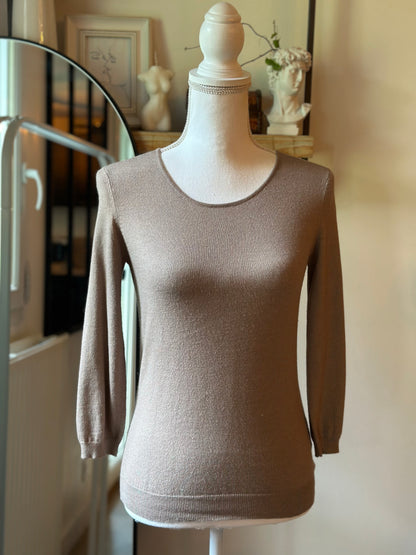 Pull fin beige argenté T.36