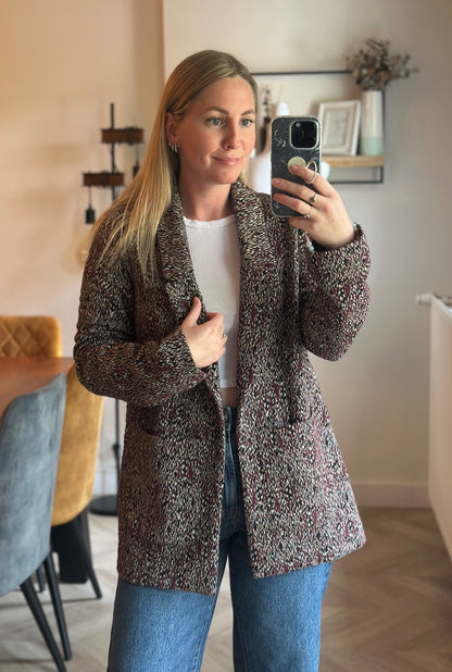 Blazer imprimé texturé multicolore T.38