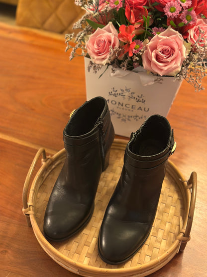 Bottines cuir noires P.38