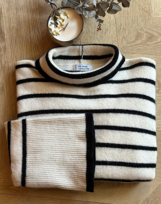 Pull marinière 100% laine, taille M - Galeries Lafayette