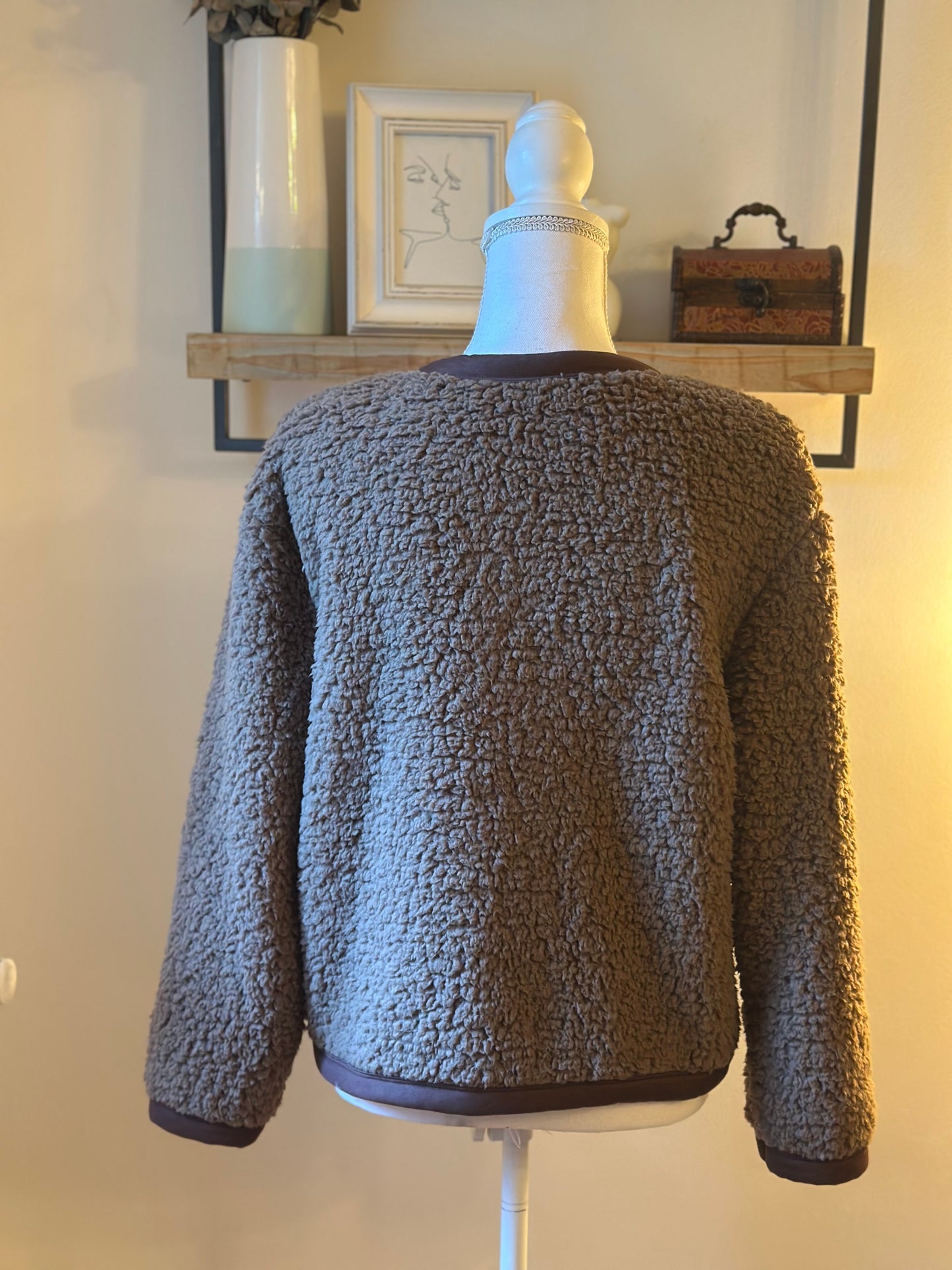 Veste Teddy effet mouton marron neuf T.36/38