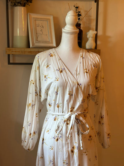 Robe longue fleurie H&M coton T.34/36