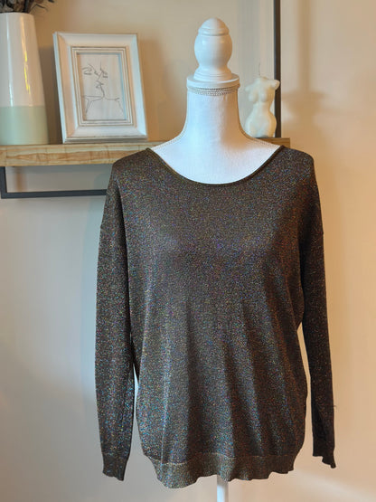 Pull fin maille lurex multicolore laine & tencel T.34/36
