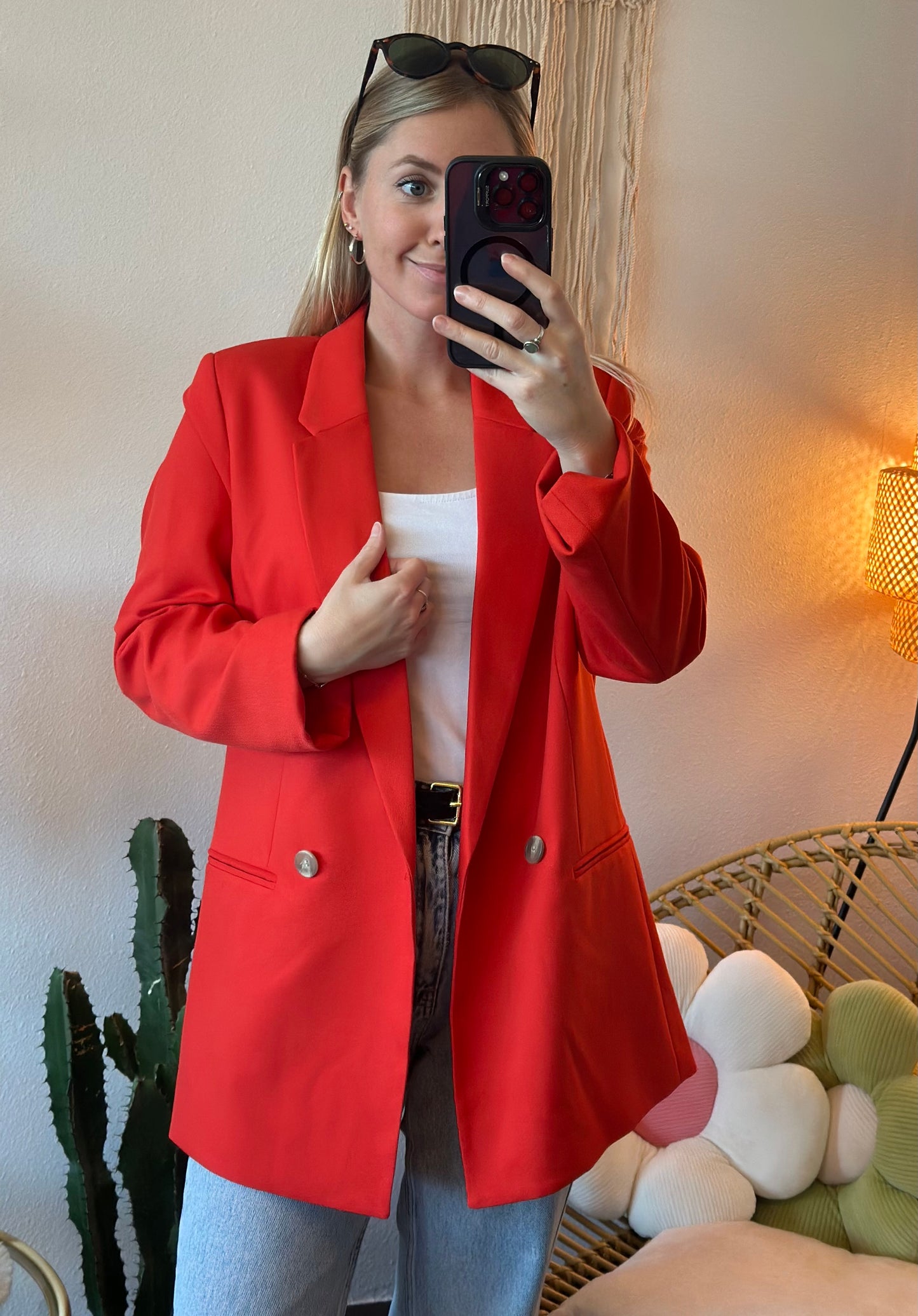 Blazer à fermeture croisée, coupe oversize, T.34