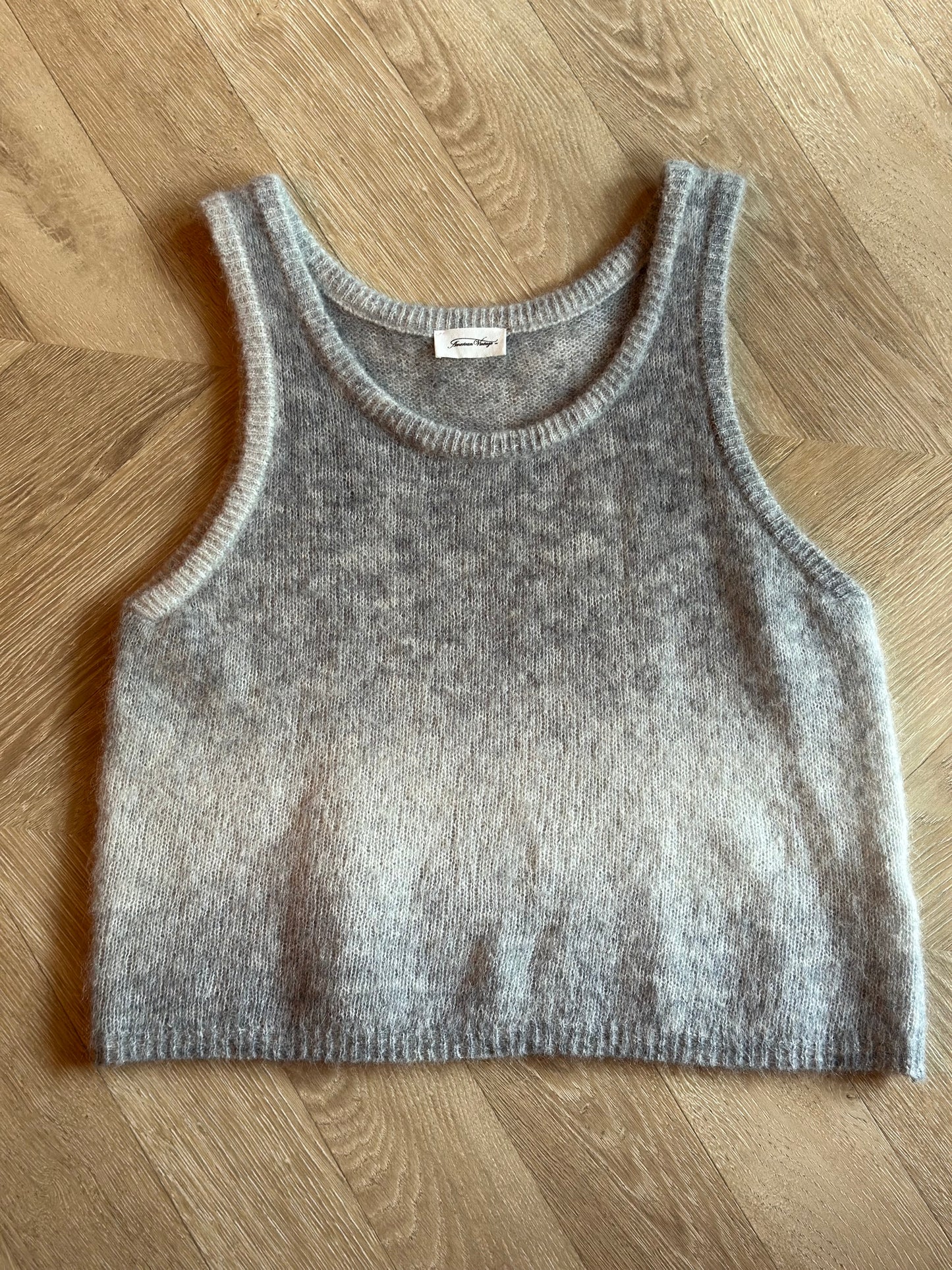Pull sans manches ENORA alpaga laine mérinos gris T.38