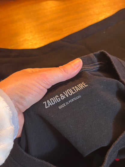 T-shirt noir en coton T.34/36