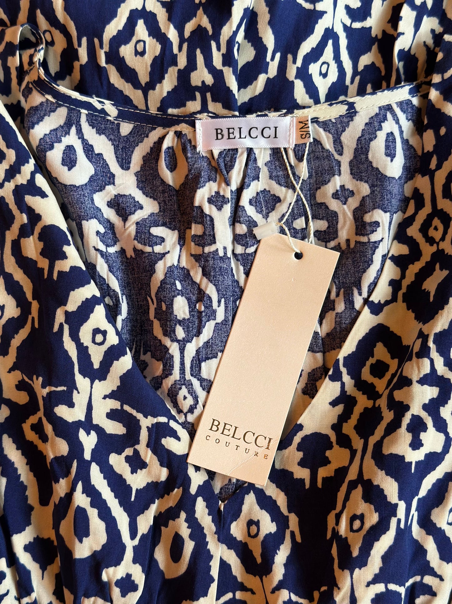 Robe courte imprimé bohème bleu blanc neuves T.36/38