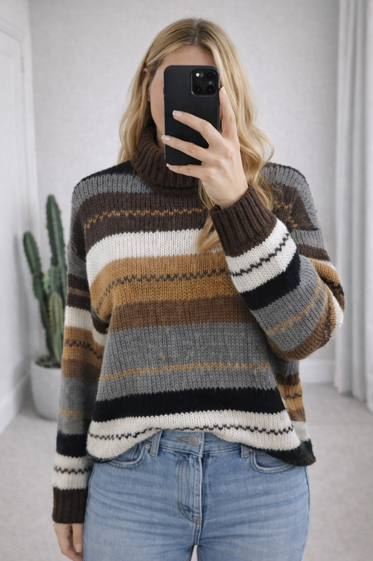 Pull rayé en laine T.38/40