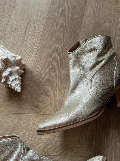 Bottines cuir doré – fabriquées au Portugal T.37