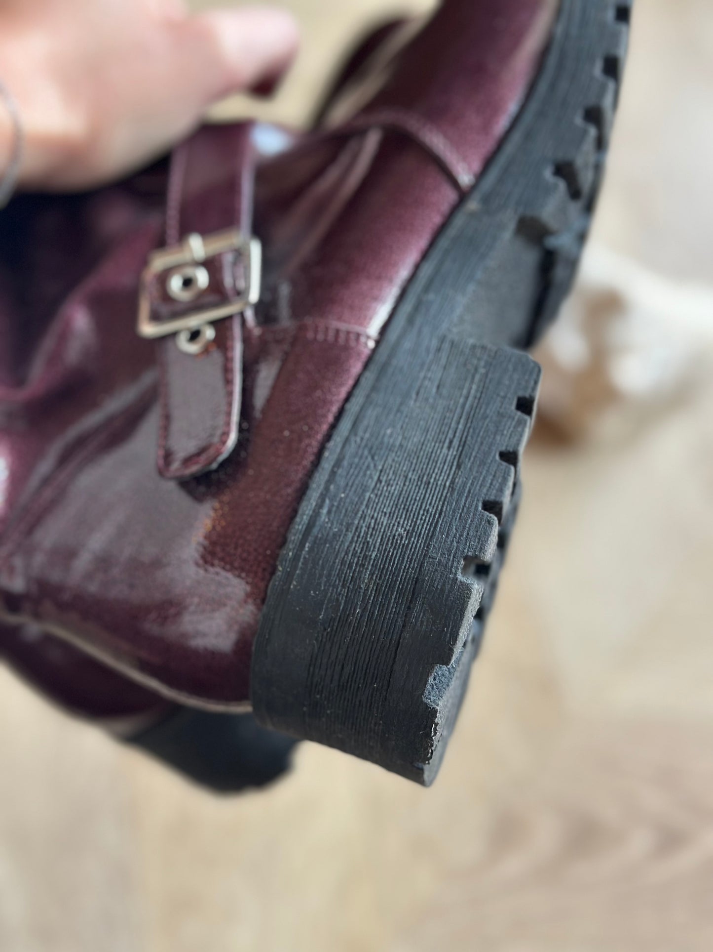 Bottines biker bordeaux P.39