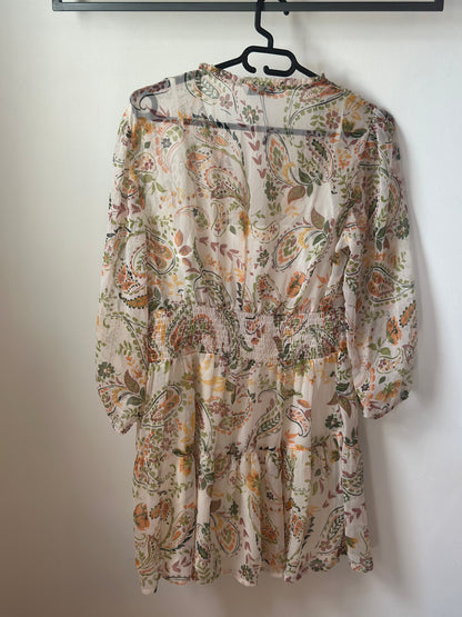 Robe fluide imprimé cachemire T.40