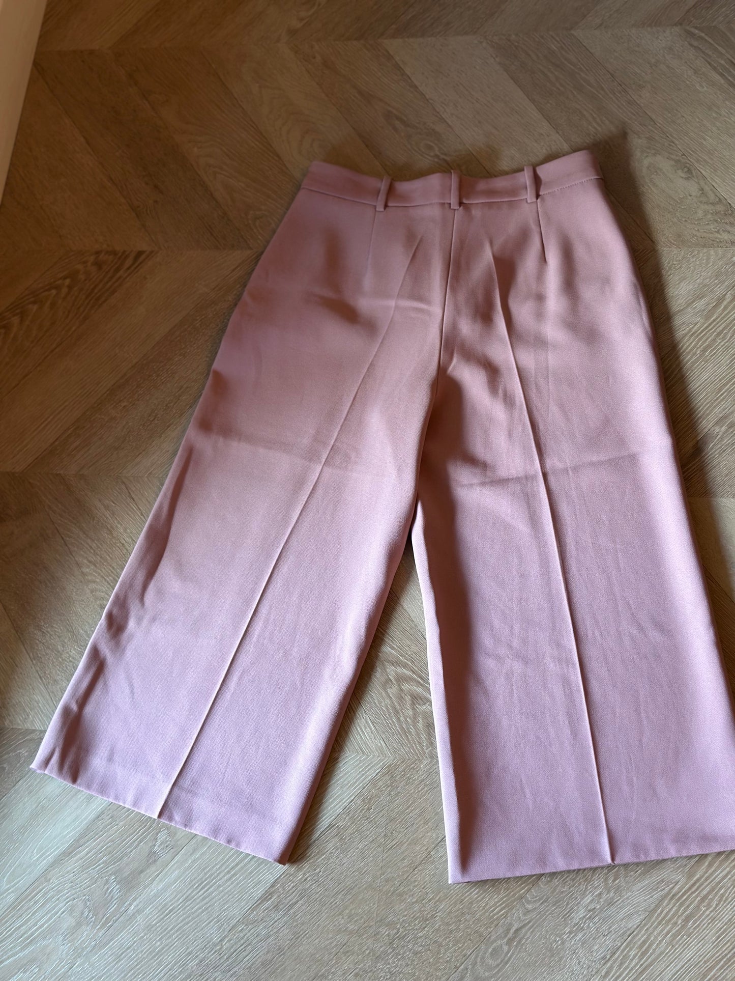 Pantalon large rose poudré T.34