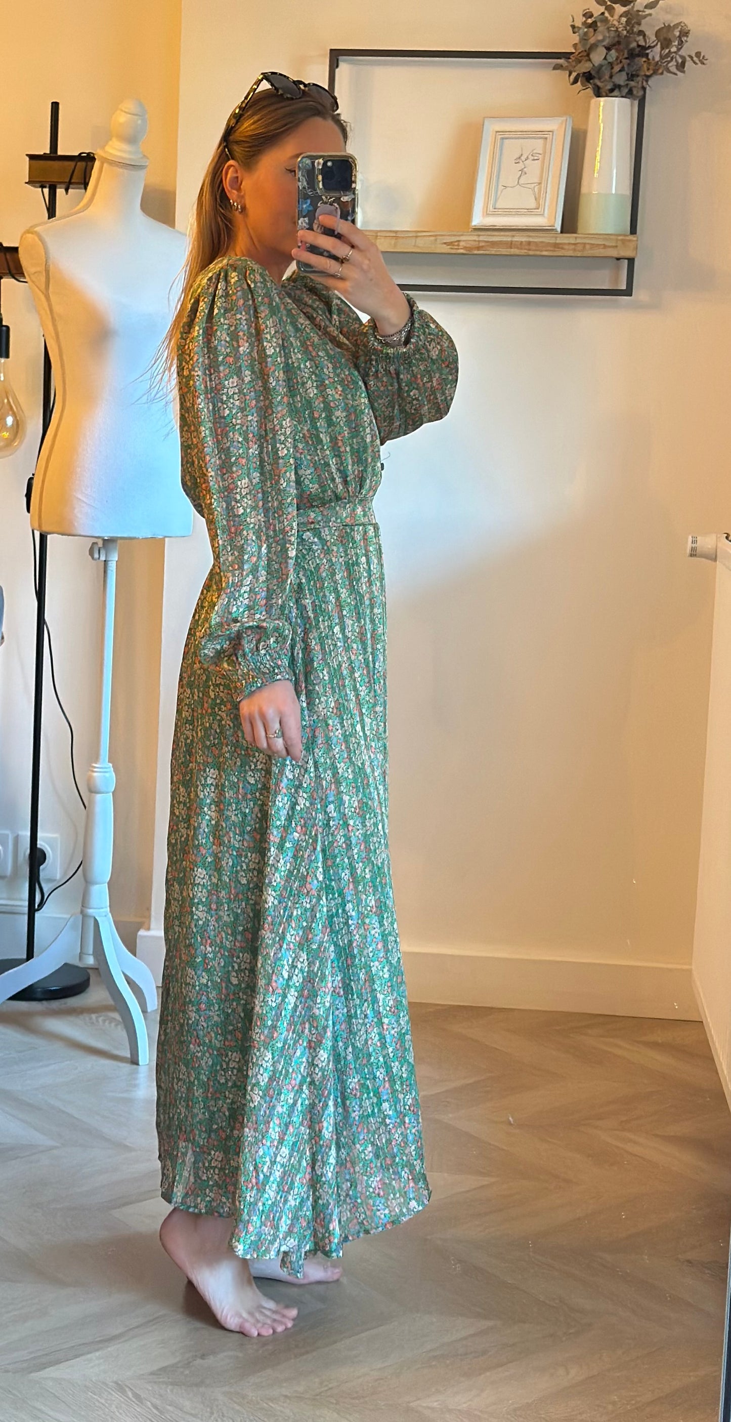 Robe longue à fleurs lurex T.36/38