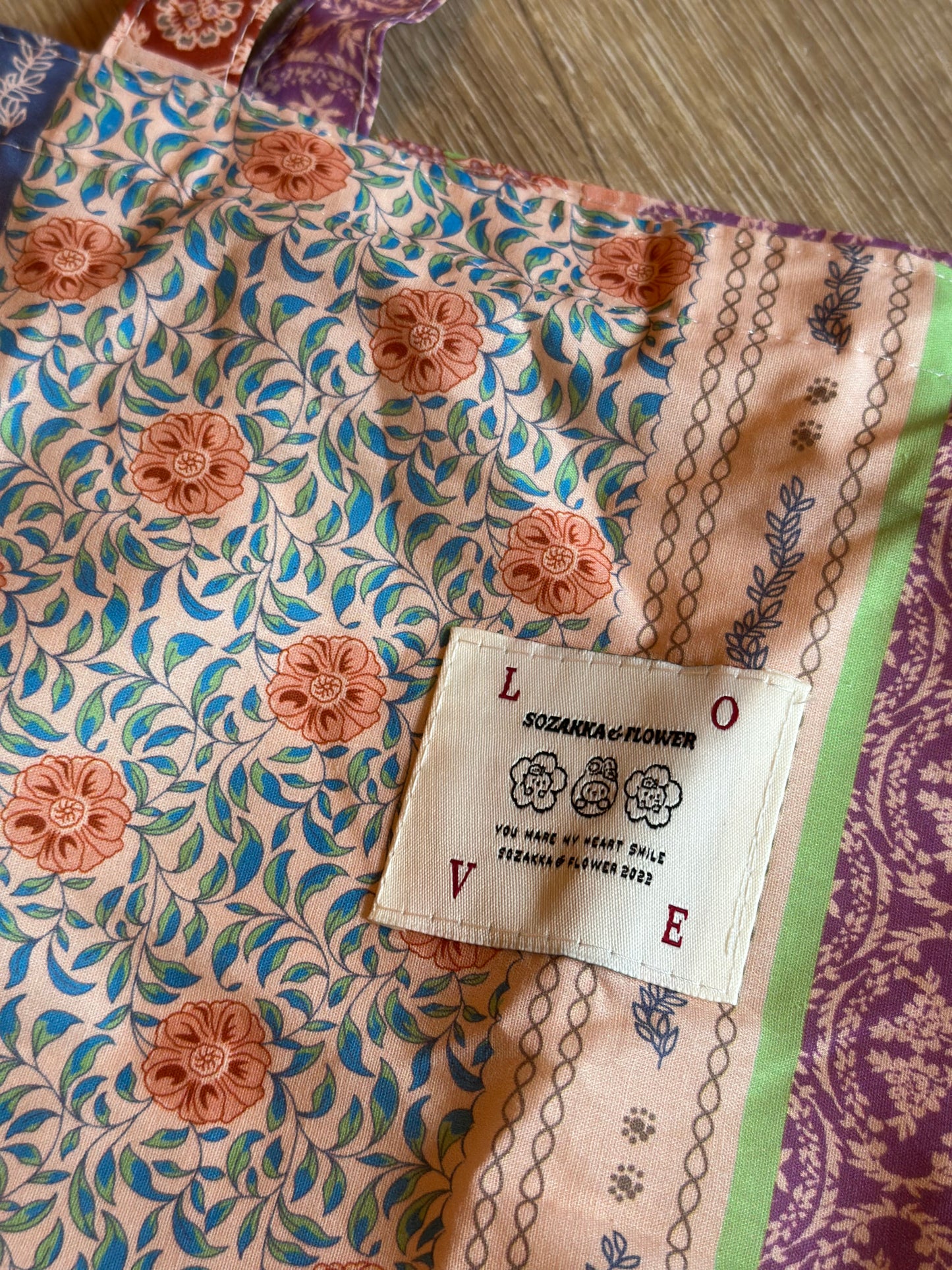 Sac tote bag imprimé fleuri patchwork neuf