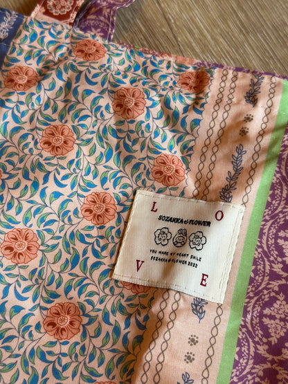 Sac tote bag imprimé fleuri patchwork neuf